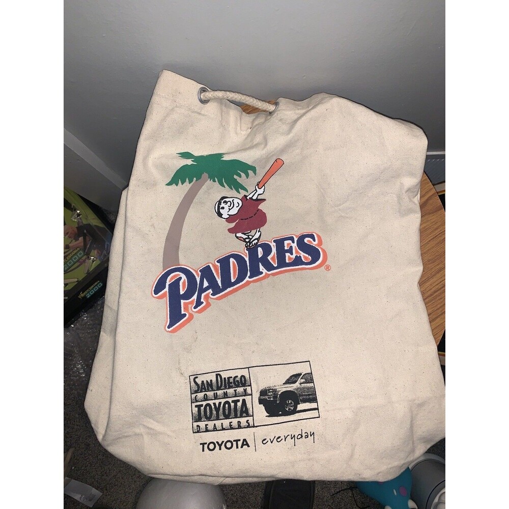 Vintage Cotton San Diego Padres MLB Baseball Game Promo Duffle Gym Bag Toyota CA
